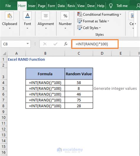 Excel RAND and ROUND Functions