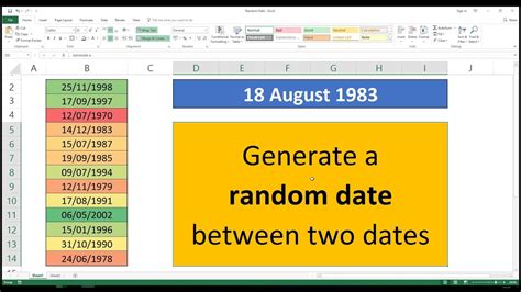 Excel Random Date Generator Add-in