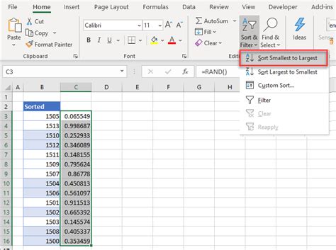 Excel Random Sort Function