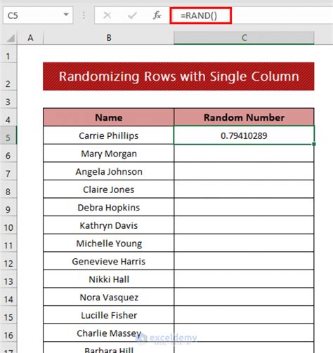 Using add-ins to randomize rows in Excel