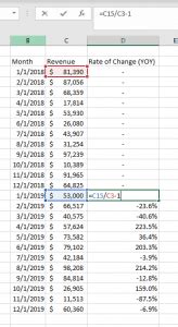 Excel Rate of Change