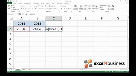 Excel Rate of Change Calculation