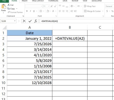 Excel Recognize Dates Screenshot