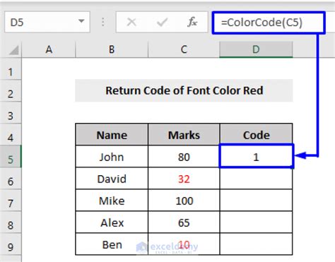 Excel Red Text Color