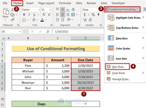 Excel Reminder Formatting