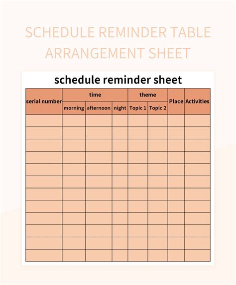 Excel Reminder Template