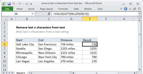 Excel Remove Characters From Right Formula