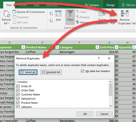 Removing duplicates in Excel gallery 2