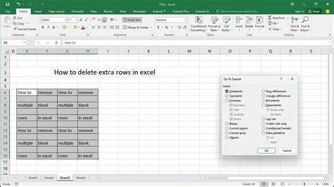 Excel Remove Extra Rows Method 1