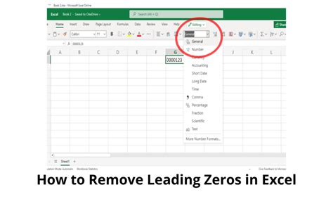 Excel remove leading zeros tips