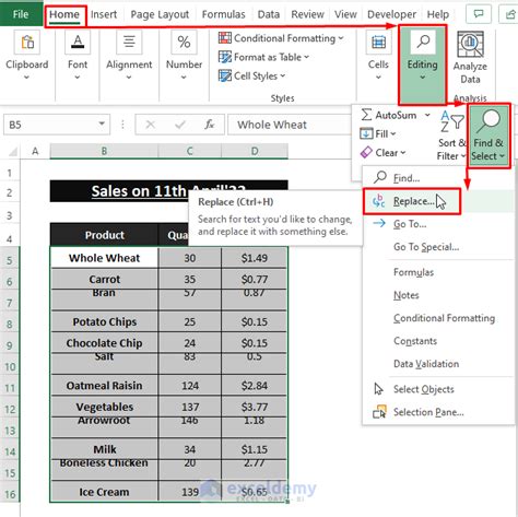 Excel remove spaces row