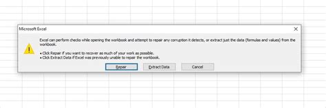 Excel Repair Workbook