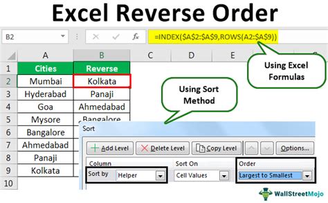 Excel reverse order