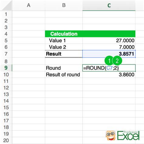 Excel Round Formulas Example 1