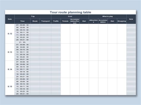 Excel Route Planning Template