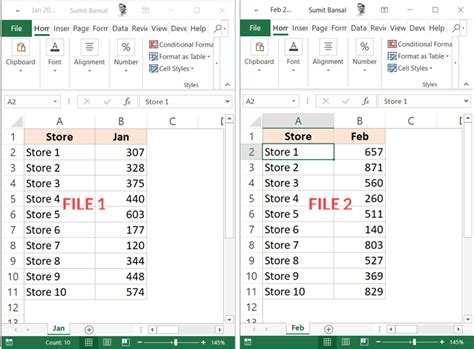 Excel row comparison example 8