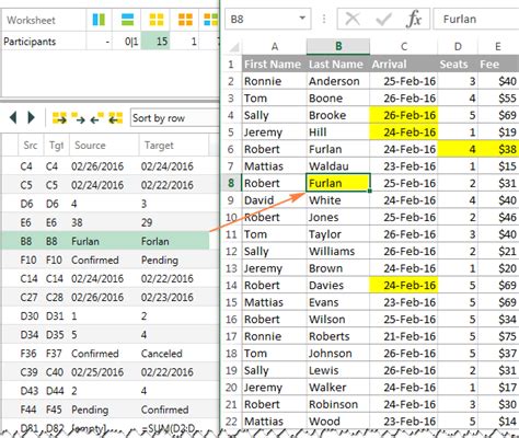 Excel row comparison example 9