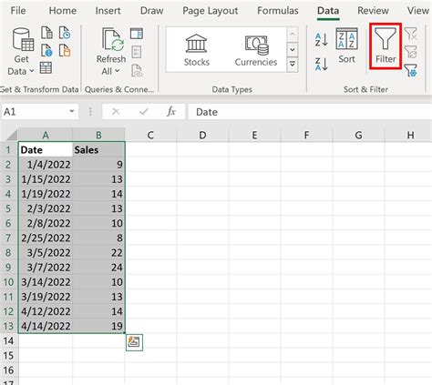 Excel row filtering for data analysis