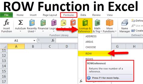 Excel ROW Function