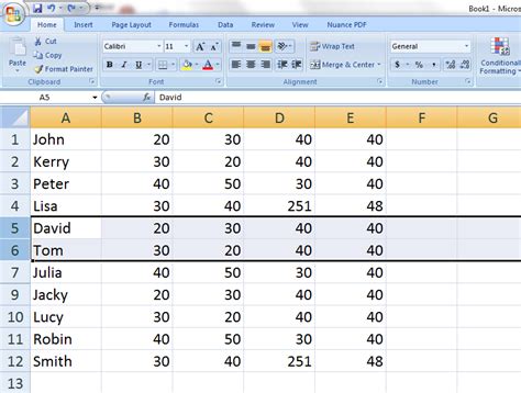 Excel Row Highlighting Example 6