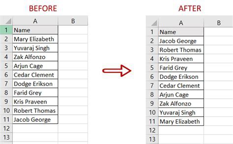 Excel row reversal step-by-step