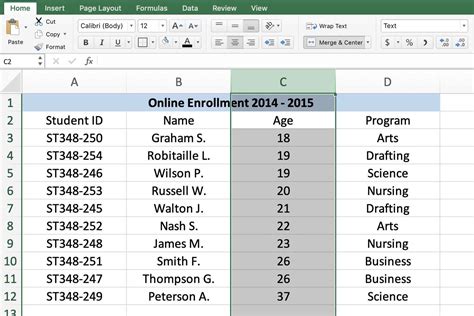 Excel row selection method 5