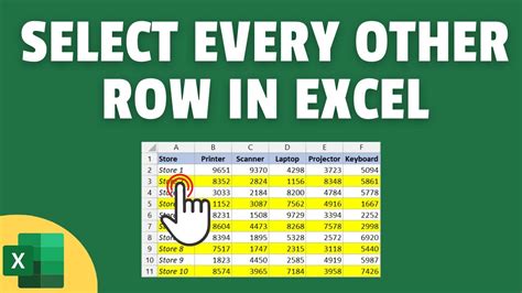 Excel row selection method 3