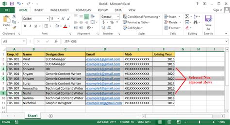 Deleting Rows in Excel