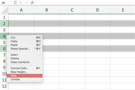 Excel Rows Hide Show Examples