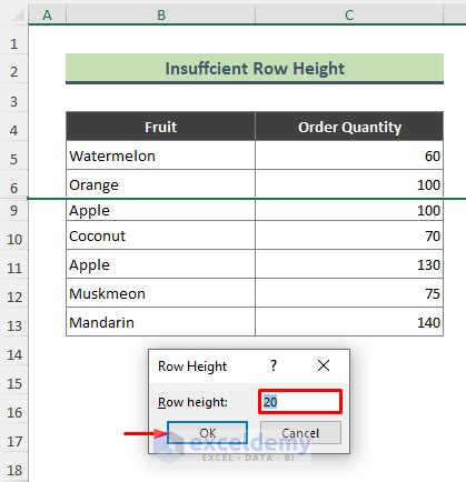 Excel Rows Not Showing But Not Hidden