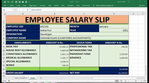 Excel Salary Slip Formats