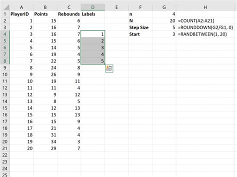 Sampling in Excel