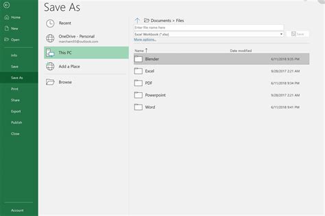 Excel Save As