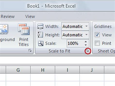 Excel Scale to Fit Option Example