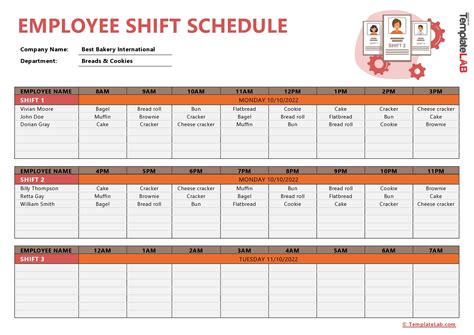 Excel schedule template