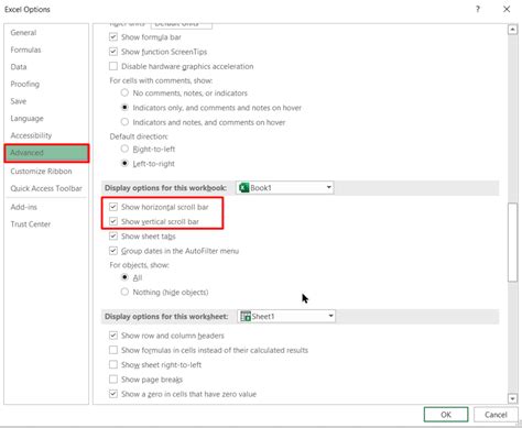 Excel scrolling right issue fix