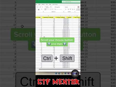 Excel Scrolling Tips