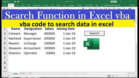 Excel search