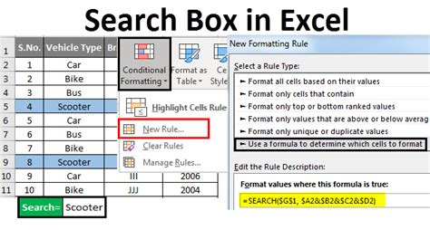 Excel Search Bar Example