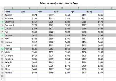 Excel Select Multiple Rows Row Header Gallery