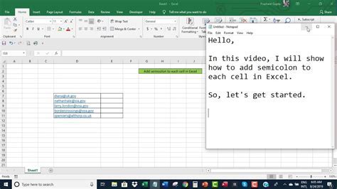 Adding semi-colon in Excel report