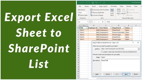 Excel SharePoint Export