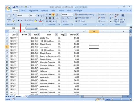 Excel sheet with formatting