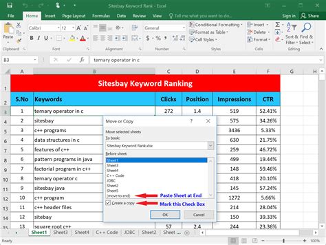 Excel Sheets Copy and Paste