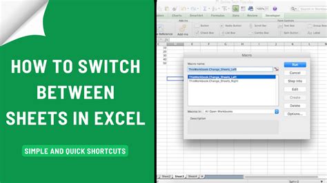 Switching between sheets in Excel