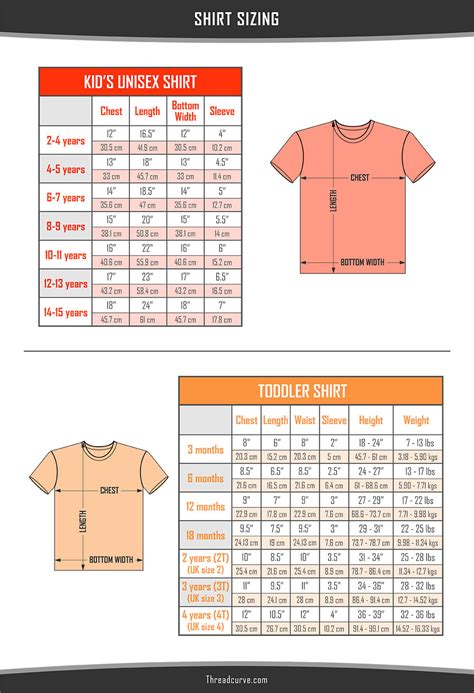 Excel Shirt Size Chart Example 4