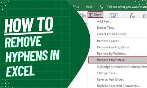 Excel Shortcuts for Remove Hyphens