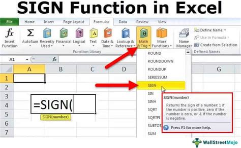 Excel SIGN Function