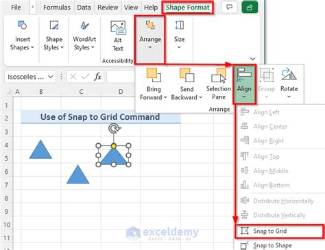 Excel Snap to Grid alignment