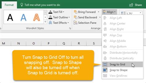 Excel Snap to Grid feature